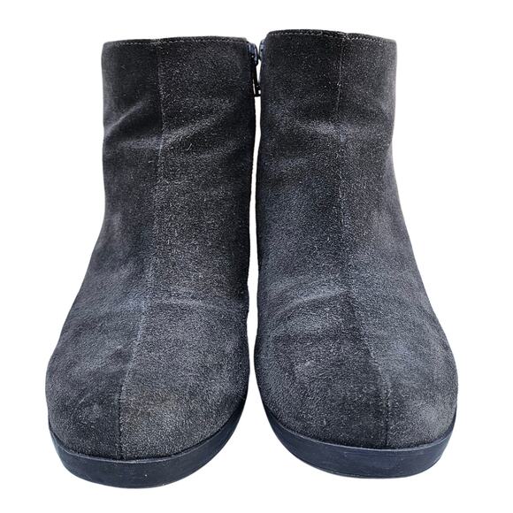 Brown Suede Waterproof Boot La Canadienne Size 8 Leather Heeled Ankle Bootie Zip - Picture 2 of 14